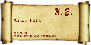 Matuz Edit névjegykártya