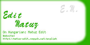 edit matuz business card